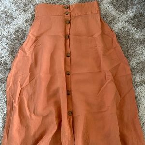 A New Day Button Front Skirt